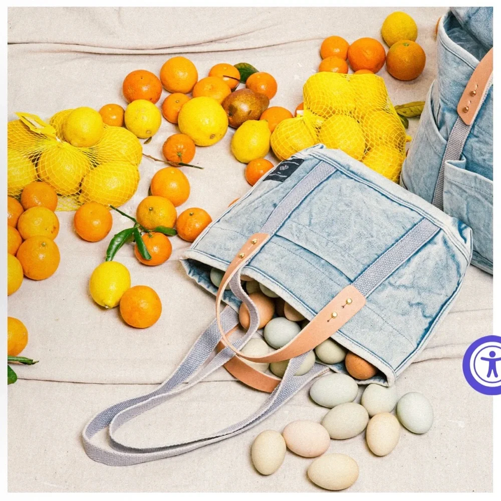 Immodest Cotton Lunch Tote in Acid Wash - Picture 2 of 9